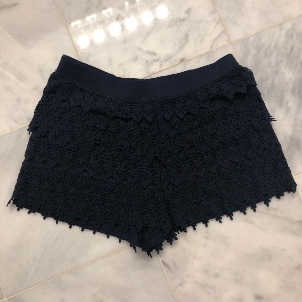 Express Crochet Navy Shorts